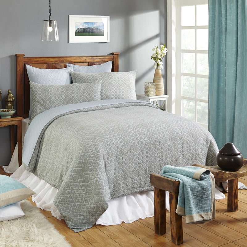 Orleans Jacquard Duvet Cover & Shams, Ice Blue (sold separately)