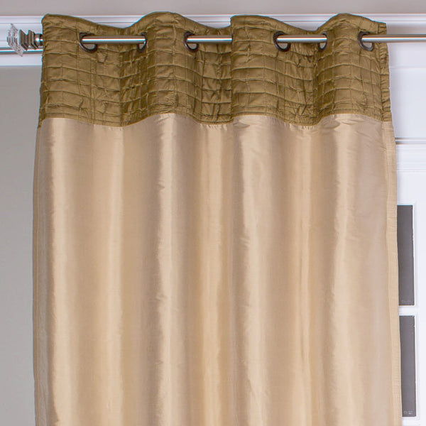 Dupioni Silk Curtain with Grommets, Beige Coffee
