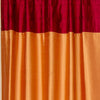 Dupioni Silk Curtain with Pleats, Orange Burgundy