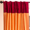 Dupioni Silk Curtain with Pleats, Burgundy Orange