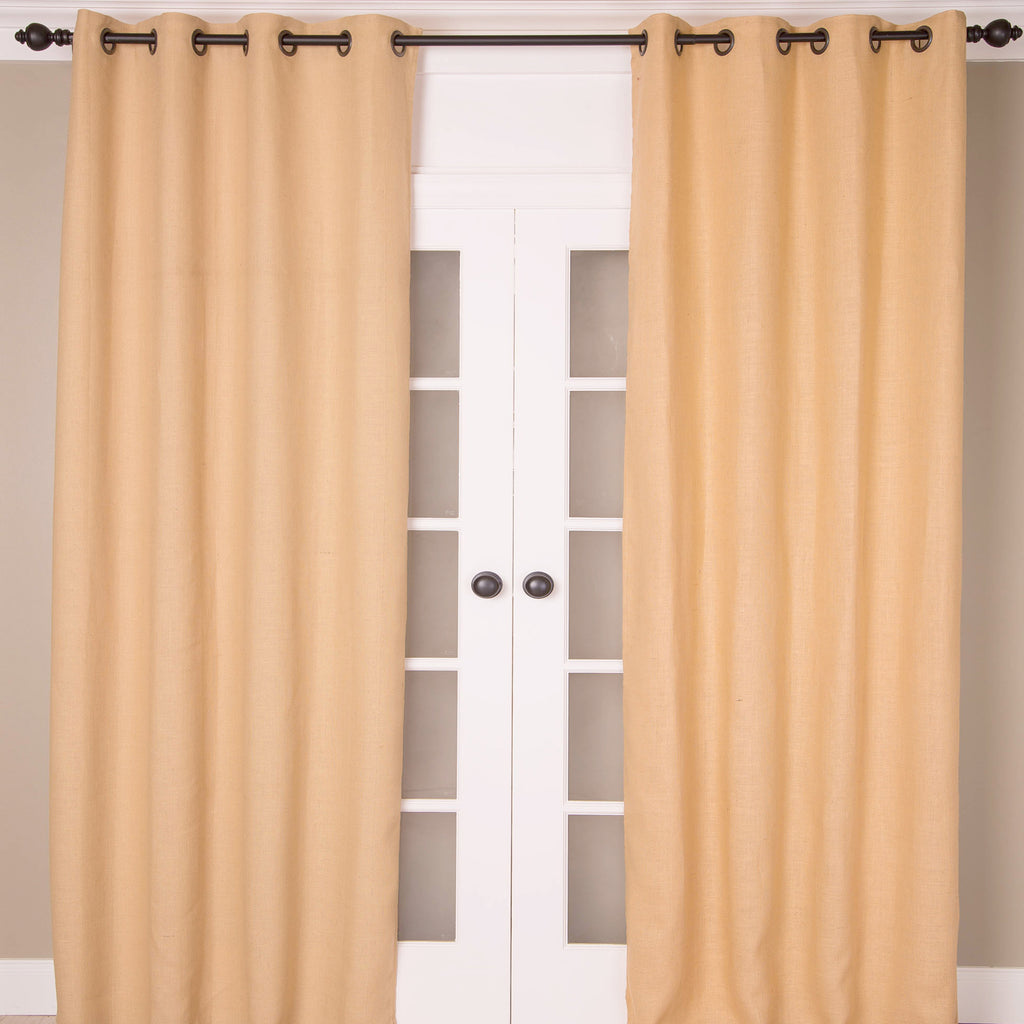 Solid Jute Grommet Curtain, Gold