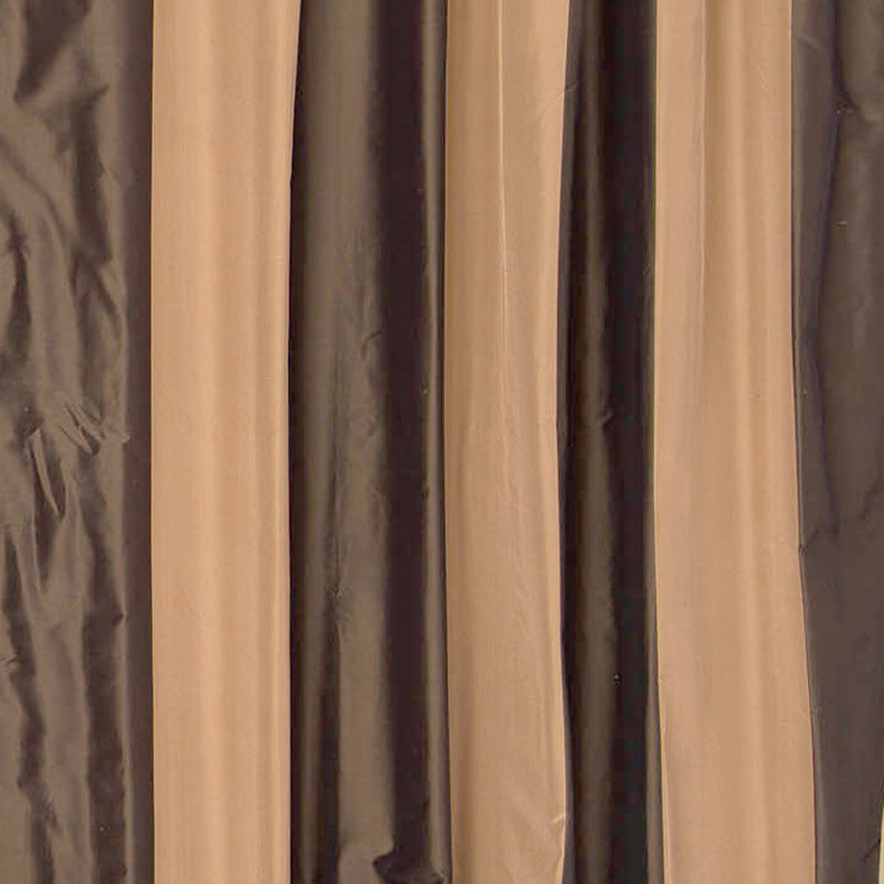 Taffeta Silk Striped Curtain, Gold Charcoal