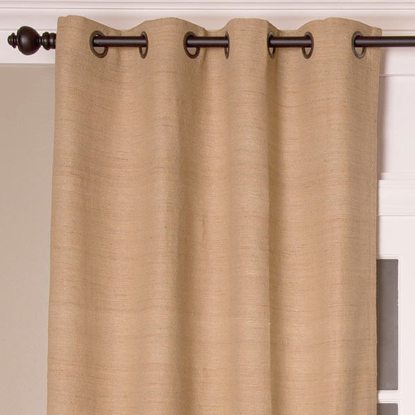 Raw Silk Grommet Curtain, Natural