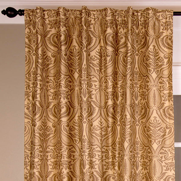 Dupioni Silk Print Curtain, Gold