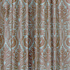 Dupioni Silk Printed Curtain, Blue