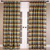 Dupioni Silk Check Curtain, Blue Brown