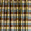 Dupioni Silk Check Curtain, Blue Brown