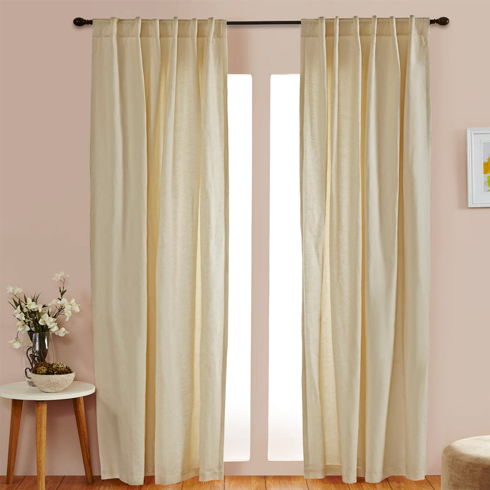 Kendall Linen Cotton Curtain, Bisque