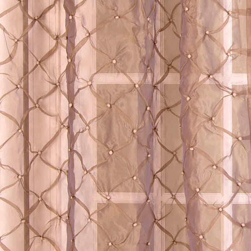 Diamond Knots Silk Organza Sheer Curtain, Taupe