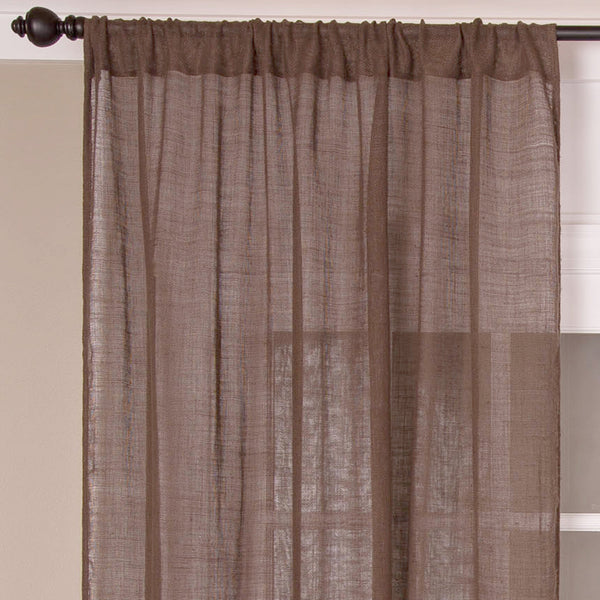 Solid Linen Sheer Curtain, Cocoa