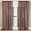 Solid Linen Sheer Curtain, Cocoa