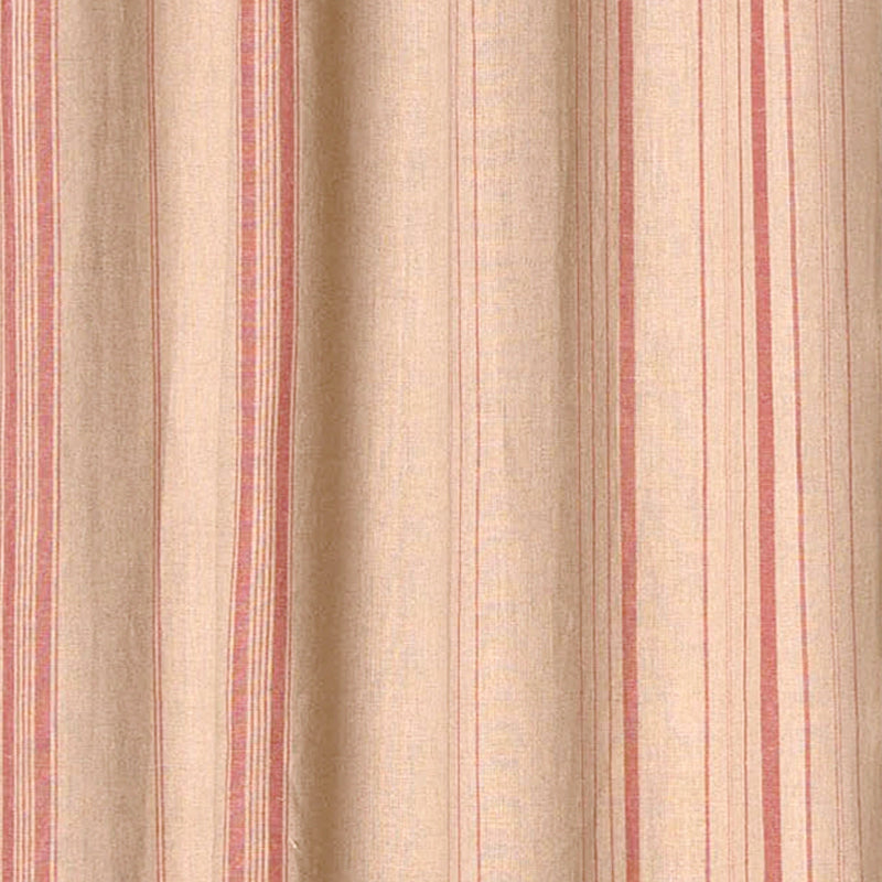 Linen Striped Grommet Curtain, Natural Red