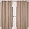 Linen Striped Grommet Curtain, Natural Grey