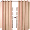 Linen Stripes Grommet Curtain, Natural Red