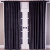 Plush Solid Cotton Velvet Curtain, Charcoal