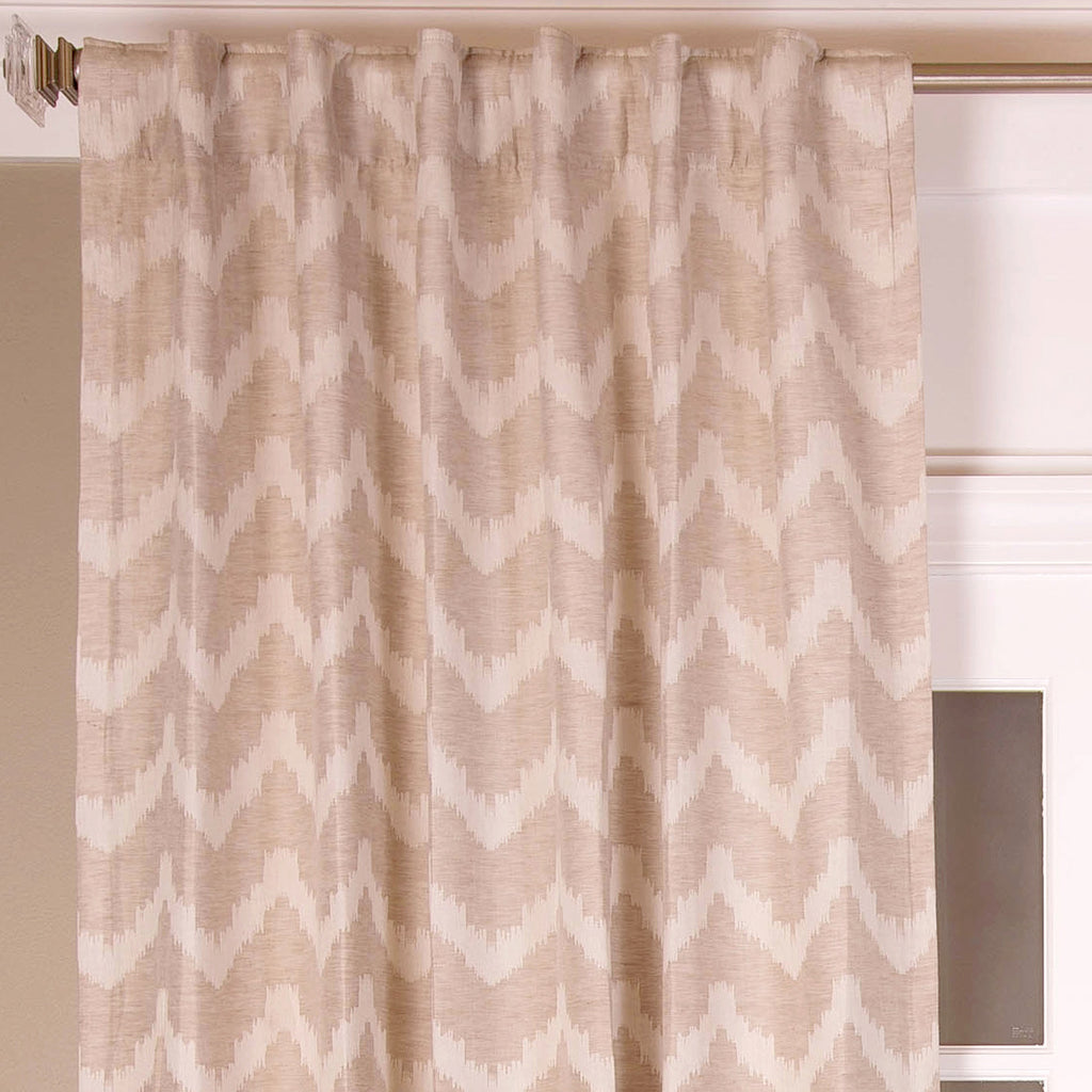 Chevron Jacquard Linen Cotton Curtain, Natural