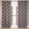 Jute Burlap Print Grommet Curtain, Grey