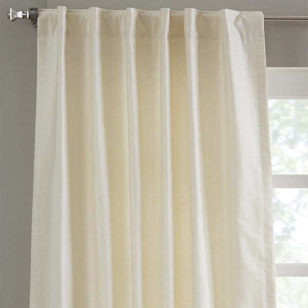 Faux Dupioni Silk Curtain, Ivory