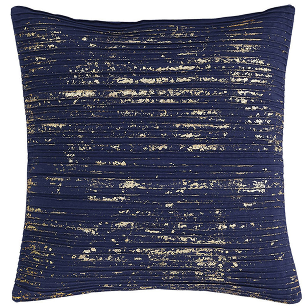 Amara Pintuck Pillows, Navy Gold