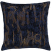 Abstract Gold and Midnight Blue Foil Pillow, Navy Gold