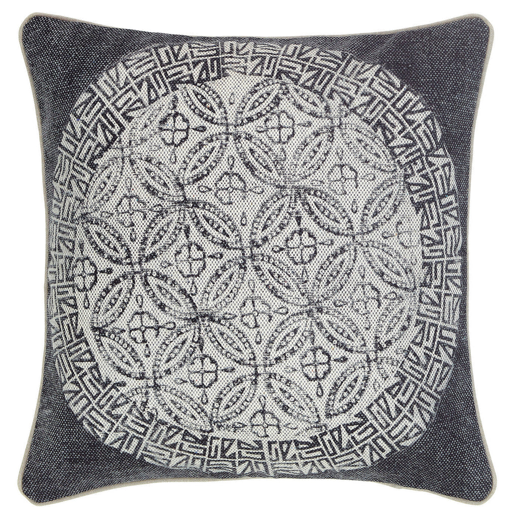 Mandala Cotton Pillow, Charcoal Grey