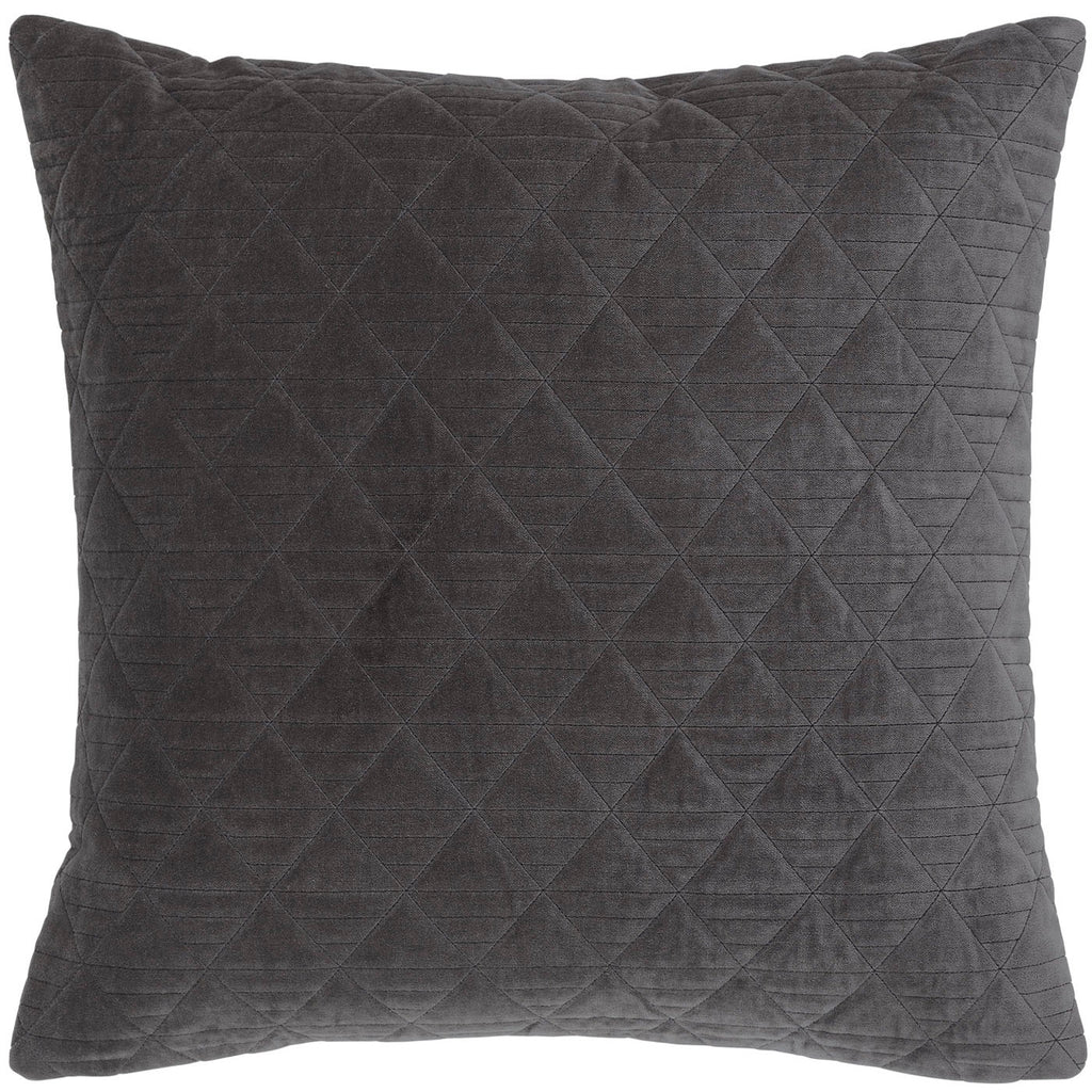 Quilted Velvet Pillows, Grey