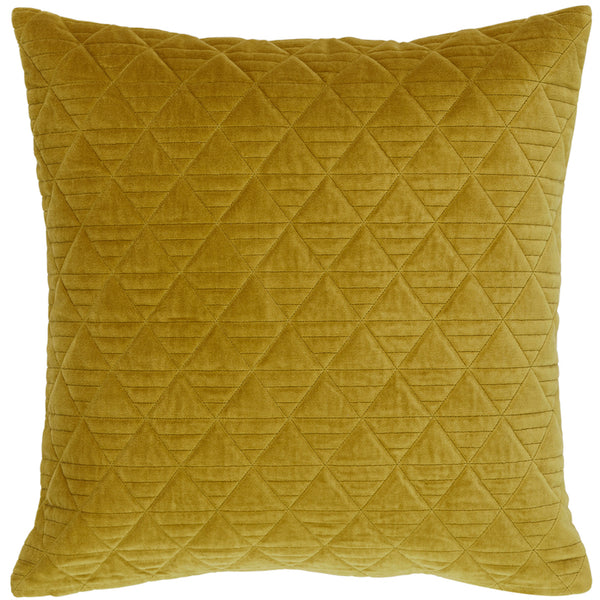 Quilted Velvet Pillows, Mustard