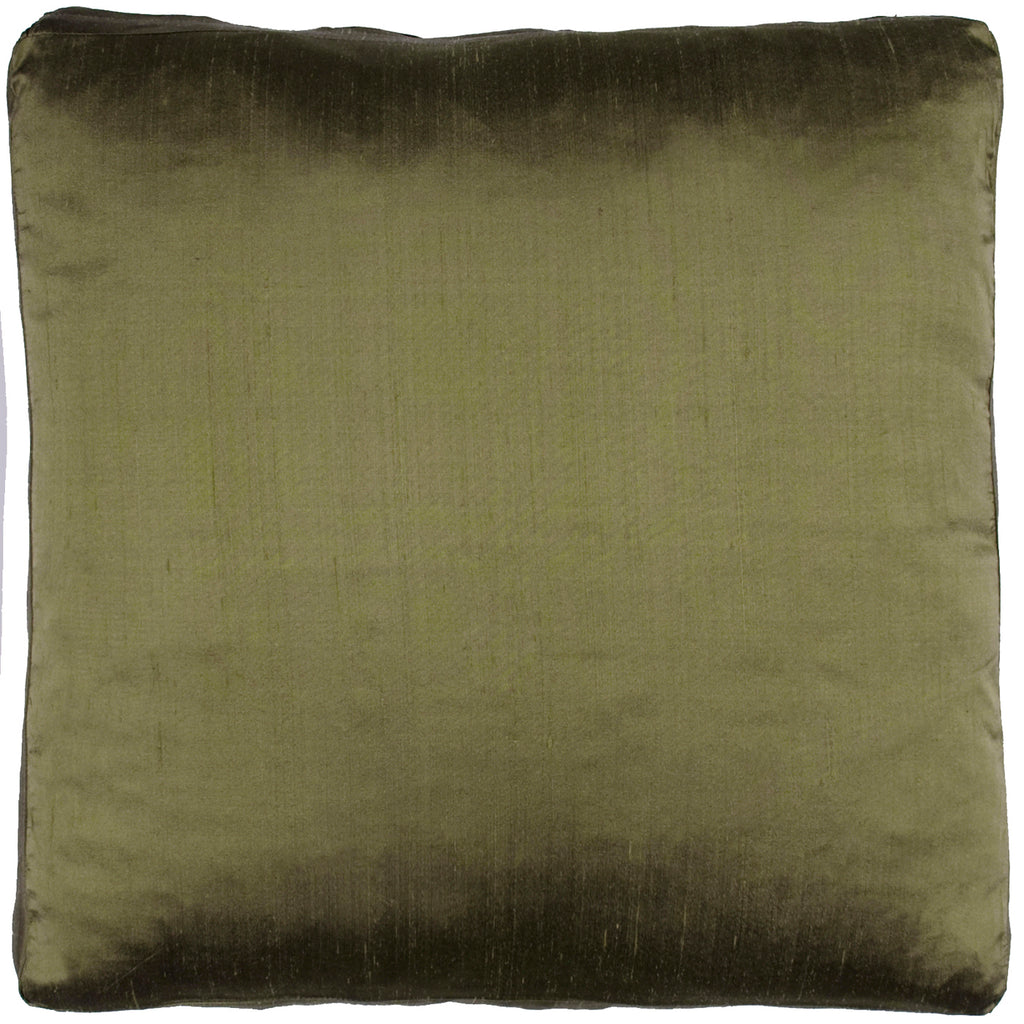 Dupioni Silk Box Pillows, Khaki Green